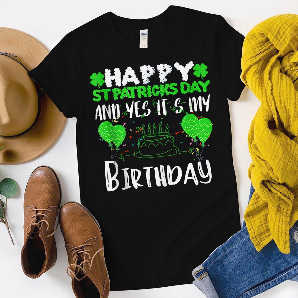 Happy St Patricks Day And Yes It's My Birthday Shirt Kids Standard T-Shirt black xs
