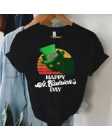 Funny Happy St Catrick's Day 80's St Patricks Cat Retro Shirt Unisex Standard T-Shirt black s