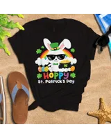 Hoppy St Patrick's Day Irish Bunny Funny Easter Day Shirt Toddler Cotton Jersey T-Shirt black 2t